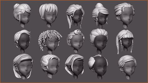 artstation zbrush imm stylized hairstyle brush brushes