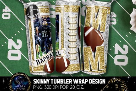 Add Photo White Gold Football Mom Tumbler Design Football