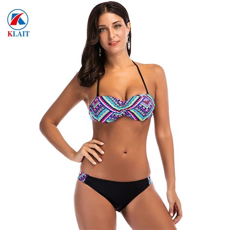 Women Hot Sexy Images Printing Push Up Halter Super Micro Microkini Beach Bikini Swimsuit And