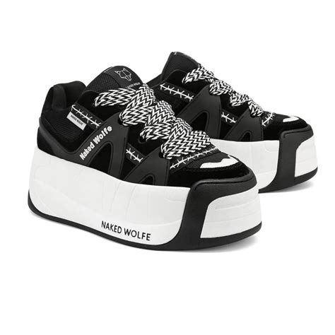 Black And White Naked Wolfe Platform Sneakers Depop