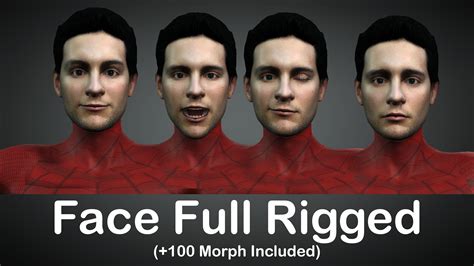 Spiderman Tobey Maguire Is Full Rigged With Face Morph Included 3D