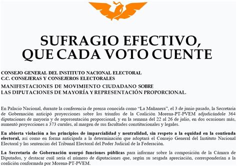 Sufragio Efectivo Que Cada Voto Cuente Movimiento Ciudadano