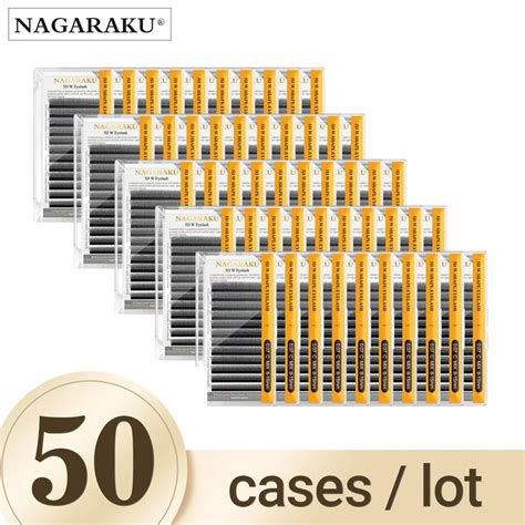 NAGARAKU 50 Cases W Shape Bloom 3D 4D 5D 6D 7D 8D Premade Fans Eyelash