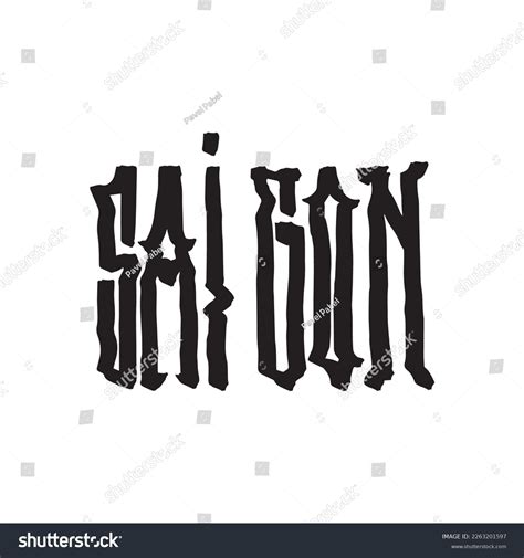 Sai Gon Handwritten City Namemodern Calligraphy Stock Vector Royalty