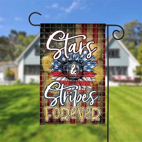 Patriotic Garden Flag Sublimation Design Stars And Stripes Etsy