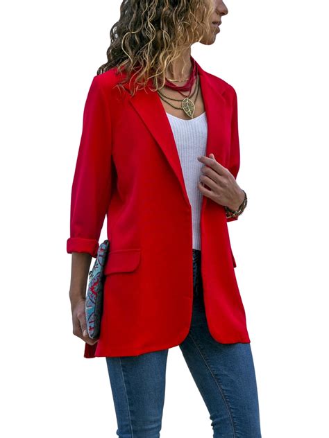 Sexy Dance Fashion Women Slim Casual Suit Blazer Coat Jacket Ladies Ol Office Work Business