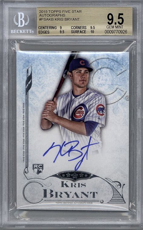 Lot Detail Kris Bryant Signed Topps Five Star Fsakb Rookie Card