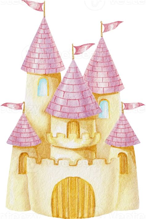 acuarela castillo princesita | Castelos desenho, Decoração princesas ...