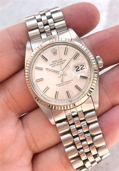 Rolex Oyster Perpetual Datejust Mm Automatic Automatik Silver Dial