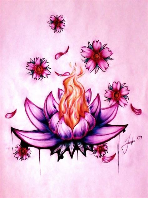 Lotus In Fire Created By Lesweetlou Love It Flower Tattoo Meanings