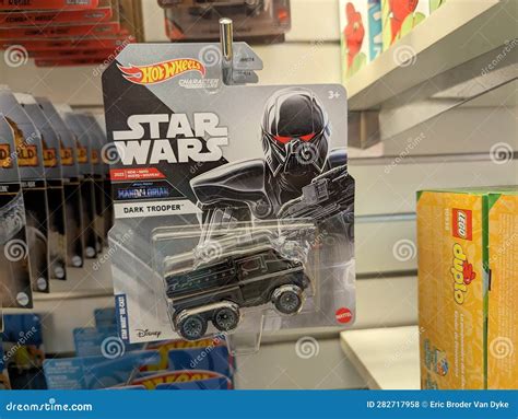Mattel Miniature Hot Wheels Star Wars Mandalorian Dark Trooper Car On Display Editorial Stock