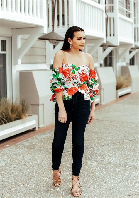 Floral Off The Shoulder Top Spring Fashion Outfits Outfit