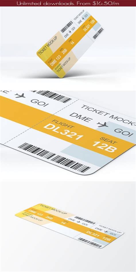 Ticket Mock-Up | Mockup, Psd templates, Mocking