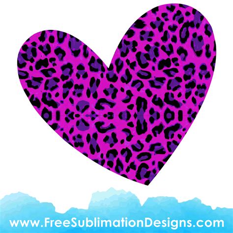 Sublimation Print Free Sublimation Print Pink Leopard Love Heart