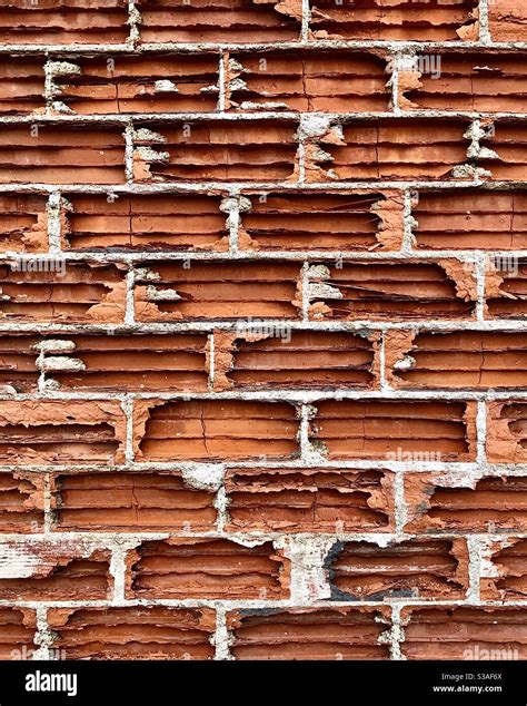 Detail Of Frost Damaged Brick Wall Stock Photo Alamy