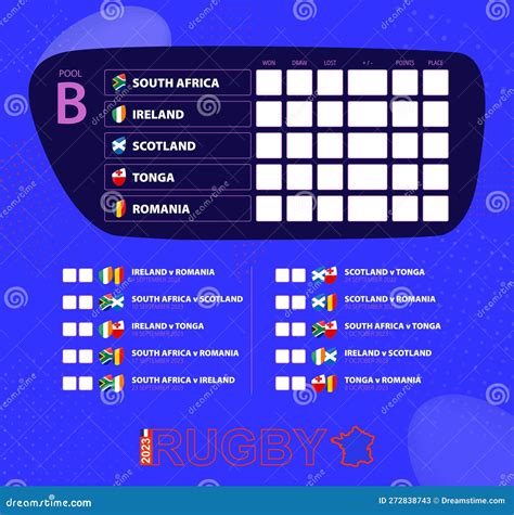 Rugby Cup 2023 Pool B Match Schedule Flags Of South Africa Ireland