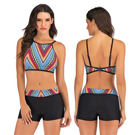 Conjunto De Bikini Con Cuello Halter Para Mujer Traje De Ba O De Dos