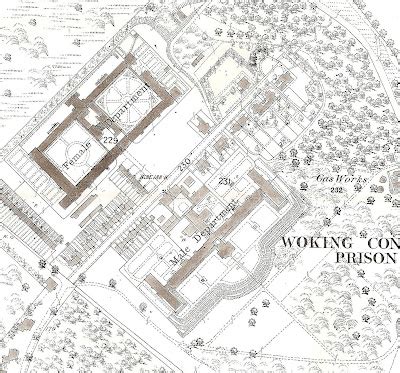 Woking Invalid Convict Prison: Detailed map of the prison