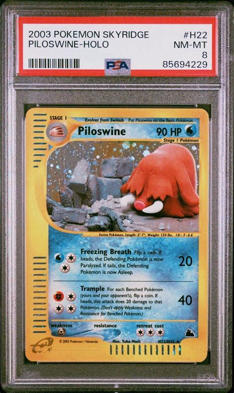 2003 Pokemon Skyridge Piloswine Holo Rare H22 PSA 8 NM MT EBay