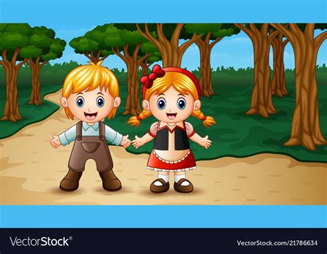 Hansel And Gretel In The Forest Royalty Free Vector Image