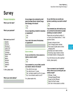 Fillable Online Essex Electric Vehicle Charge Point Strategy Fax Email