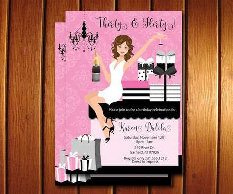 30th Birthday Invitations 30 And Flirty Adult Party For Her Diy