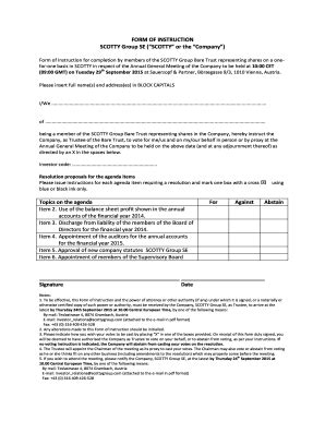 Fillable Online Agm Form Of Instruction Bare Trustpdf Fax Email