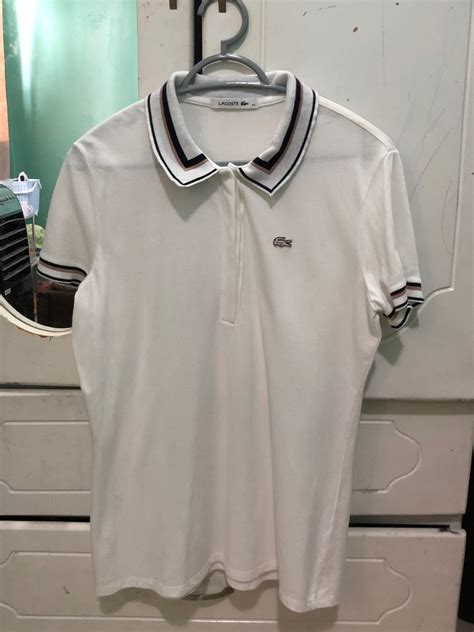 Lacoste White Alligator Polo Shirt, Women's Fashion, Tops, Shirts on Carousell