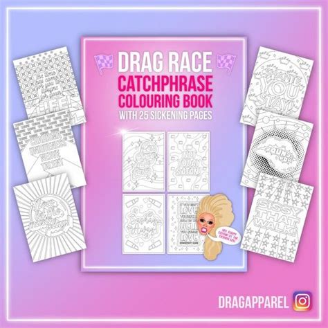 Drag Race Catchphrase Colouring Book Rupaul S Drag Race Etsy Catch Phrase Drag Race