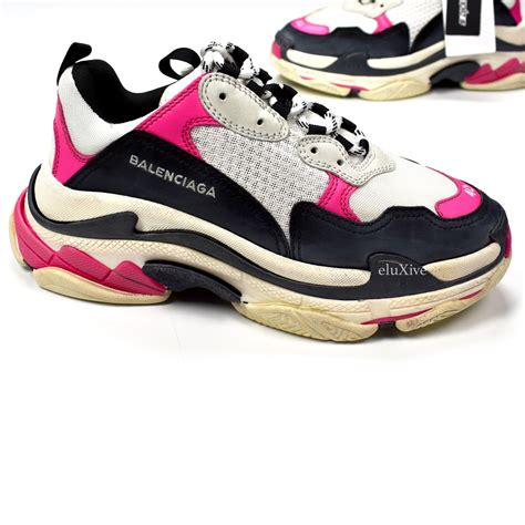 Balenciaga - Women's Triple S Chunky Sole Trainer (White / Pink) – eluXive