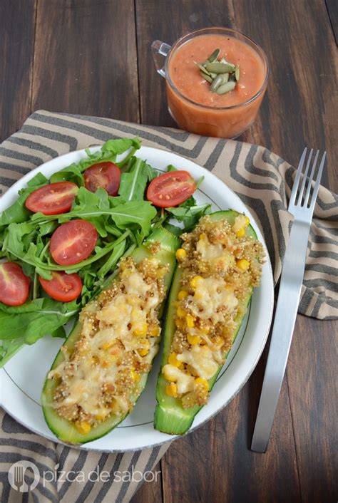 Calabacitas Rellenas De Quinoa Y Elote Pizca De Sabor