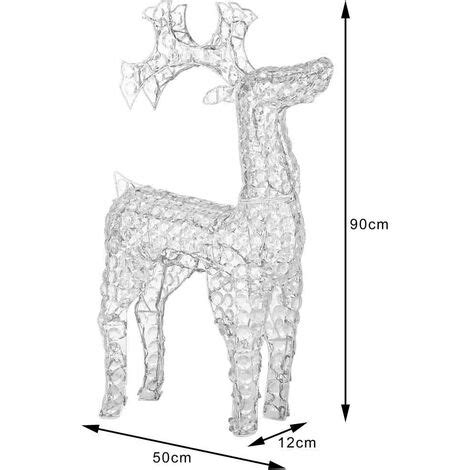 Renna Natalizia Luminosa D In Cristalli Acrilici Led Bianco Caldo