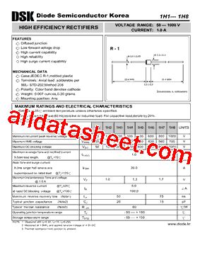 1H8 Datasheet PDF Diode Semiconductor Korea