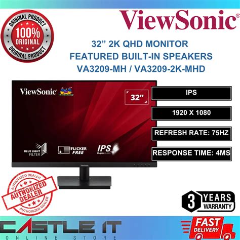 ViewSonic 32 VA3209 2K MHD VA3209 MH FULLHD IPS 31 5 QHD 2K Monitor