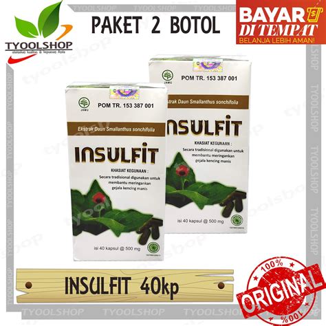 PAKET 2 BOTOL INSULFIT Kapsul Insulfit Daun Insulin Obat Diabetes