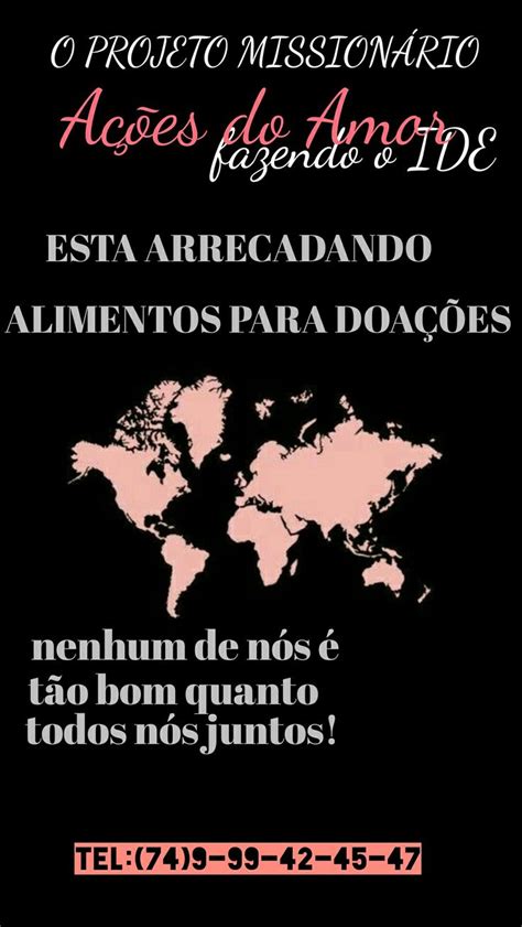 Cartaz para arrecadar doações projeto missionário ações do amor