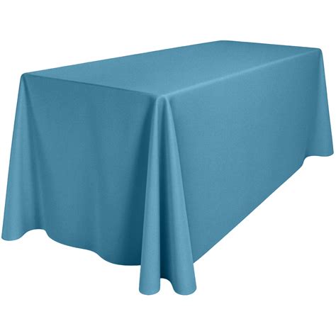 90"x132" Rectangular Oblong Premium Polyester Tablecloth - Steele Blue