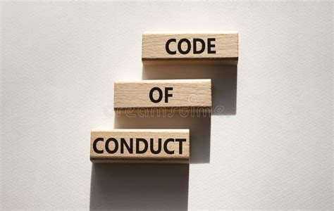 Code Of Conduct Symbol Wooden Blocks With Words Code Of Conduct