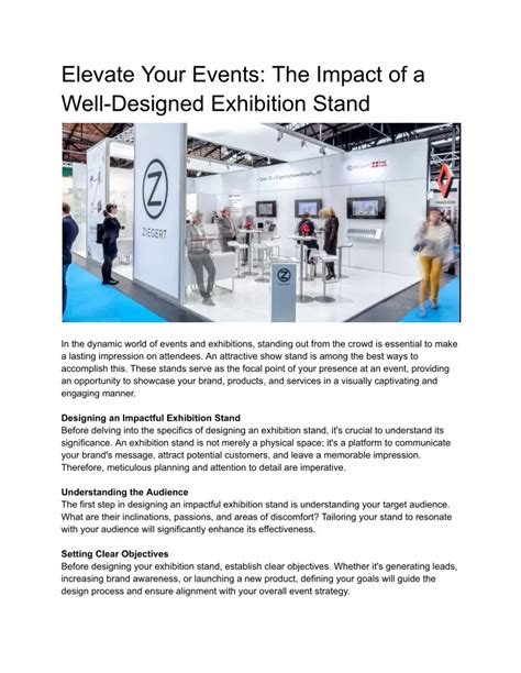 Ppt Elevate Your Events The Impact Of A Well Designed Exhibition