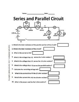 Series And Parallel Circuits Worksheet Worksheets Library