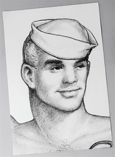 Tom Of Finland Art Print Gay Sailor Man Portrait Etsy