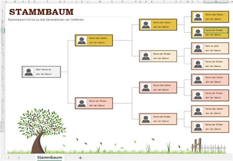 Stammbaum Vorlagen für EXCEL Kostenlos 2024