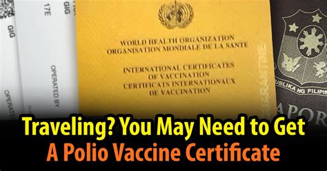 Traveling You May Need To Get A Polio Vaccine Certificate Heres How