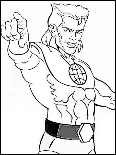 captain planet and the planeteers coloring page printable ready for download