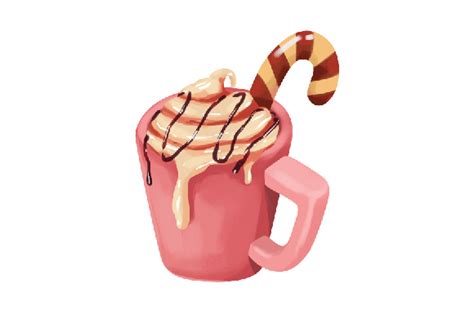 Pink Christmas Hot Cocoa Watercolor SVG Cut File By Creative Fabrica Crafts Creative Fabrica