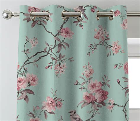 Buy Floral Print Set of 2 Window Curtains For Living Room (Pink, 5 Feet ...