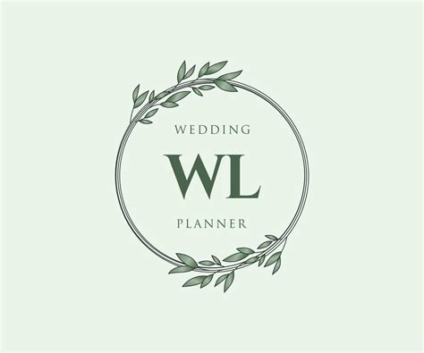 colección de logotipos de monograma de boda con letras iniciales wl