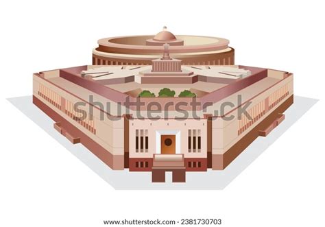 New Indian Parliament Building Old Parliament Stock Vector (Royalty ...