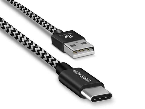 USB Naar USB C Kabel 100cm Nylon Geweven