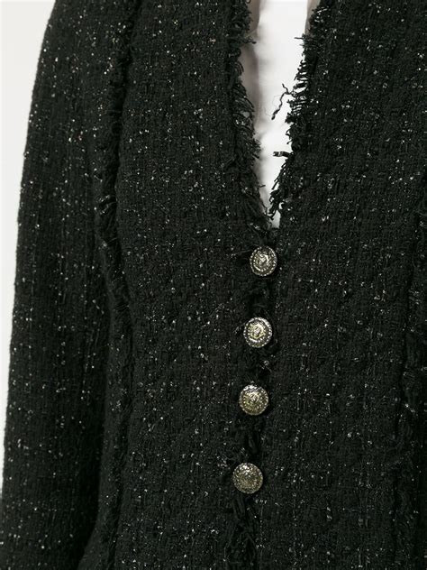 CHANEL Pre Owned Cropped Tweed Jacket Farfetch